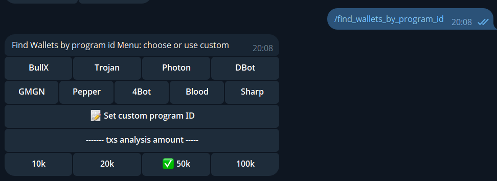 Find wallet by ProgramID screenshot